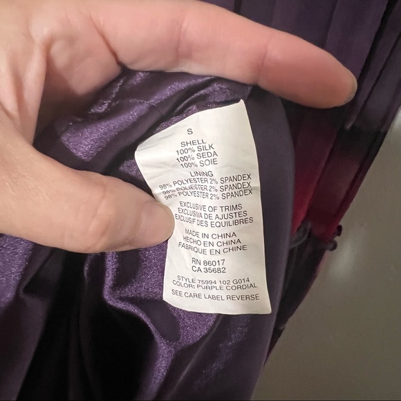 Bebe Silk Maxi Dress in Violet Purple and Magenta Pink Size Small - Picture 5 of 6